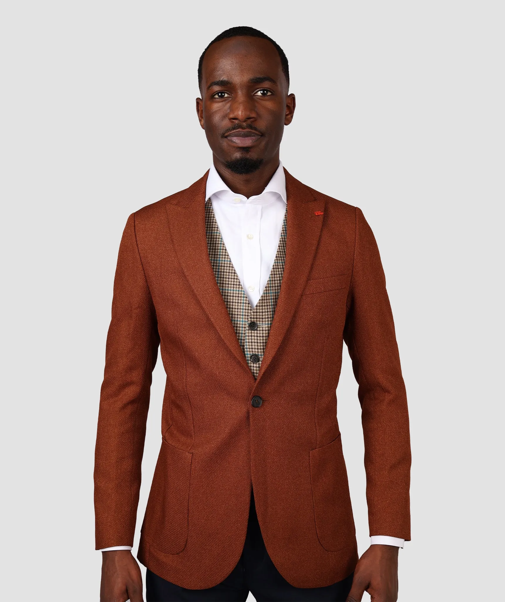 TWN Slim Fit Mustard Combination Suit