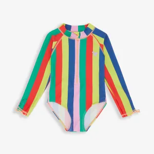 UV Protective Long Sleeve Swimsuit Multi Striped