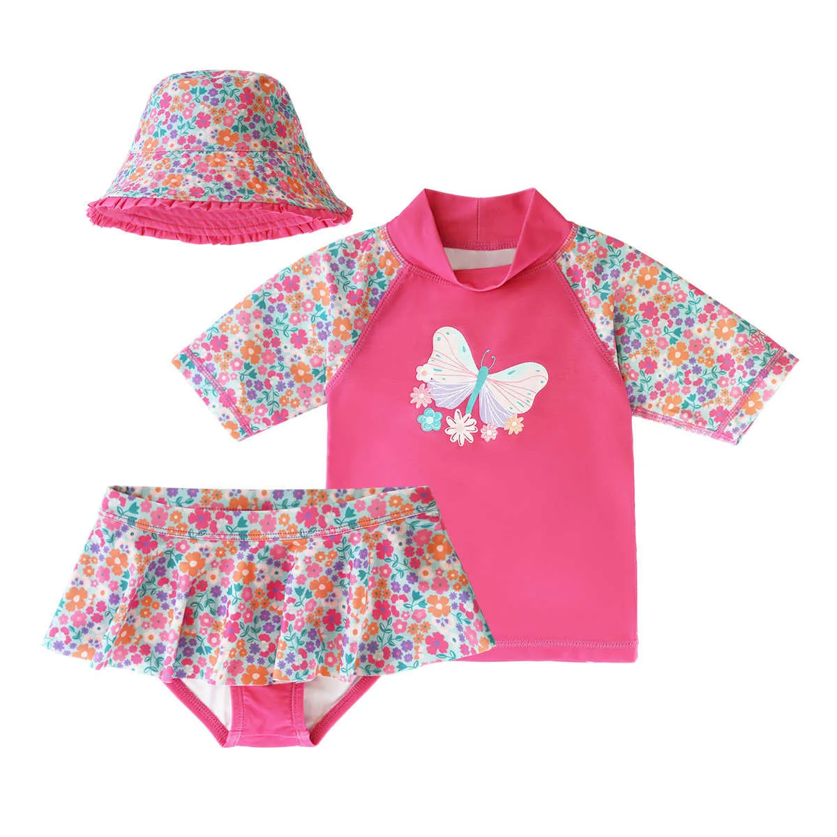 UV SKINZ Girls 3 Piece Swim Set- Pink